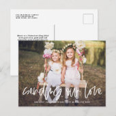 Het verzenden van onze Liefde Lettering Foto Valen Feestdagenkaart (Voorkant / Achterkant)