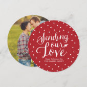 Het verzenden van onze liefde rond Valentijnsdag K Feestdagenkaart (Voorkant / Achterkant)