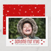 Het verzenden van onze Liefde Single Photo Valenti Feestdagenkaart (Voorkant / Achterkant)