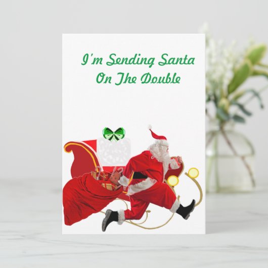Het verzenden van Santa Christmas Kaart (Staand voorkant)