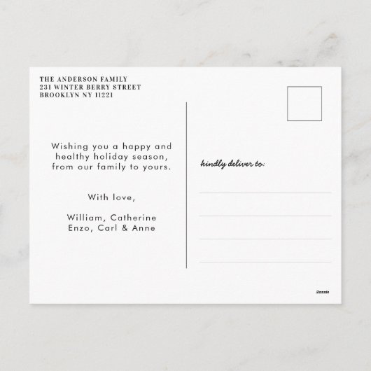 Het verzenden van sociaal afstandelijke kerstwense feestdagenkaart (Achterkant)