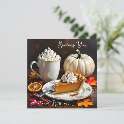 Het verzenden van u herfst zegeningen kaart (Staand voorkant)