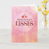 Het verzenden van U Hugs & Kisses, de Achtergrond  Kaart (Gele Bloem)