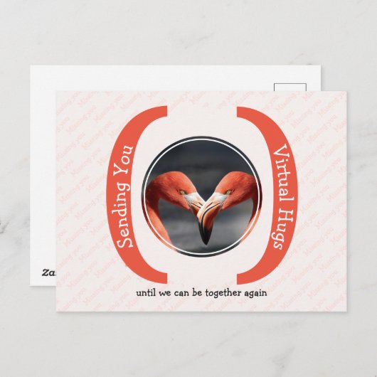 HET VERZENDEN VAN U VIRTUELE HUGS Foto Sjabloon Briefkaart (Voorkant / Achterkant)