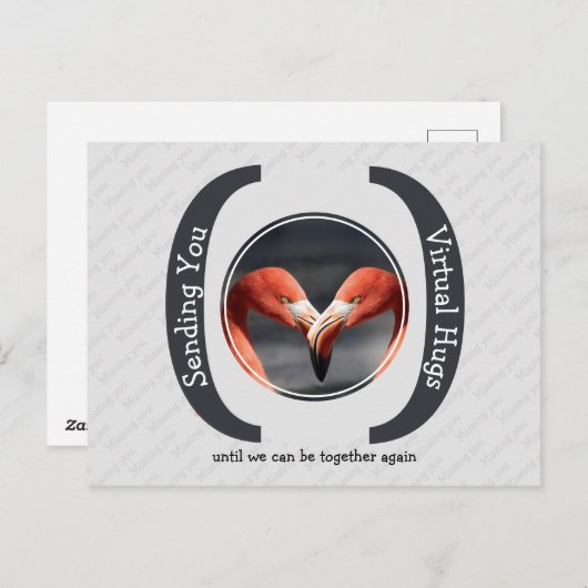 HET VERZENDEN VAN U VIRTUELE HUGS-foto SjabloonGRA Briefkaart (Voorkant / Achterkant)