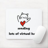 het verzenden van veel virtuele knuffels muismat (Met muis)