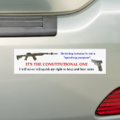 Het verzet tegen tirannie is geen "sportief doel". bumpersticker (Op auto)