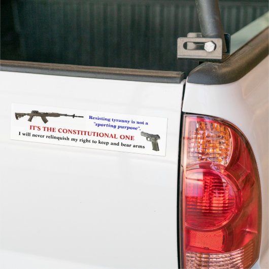 Het verzet tegen tirannie is geen "sportief doel". bumpersticker (Op Truck)