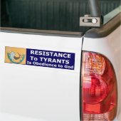 Het verzet tegen tiranten is godslastering bumpersticker (Op Truck)