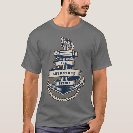  het verzorgen Anchor Rope het avontuur begint T-shirt (Voorkant)