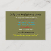 Het verzorgen van 4 uw geliefde een professional visitekaartje (Achterkant)