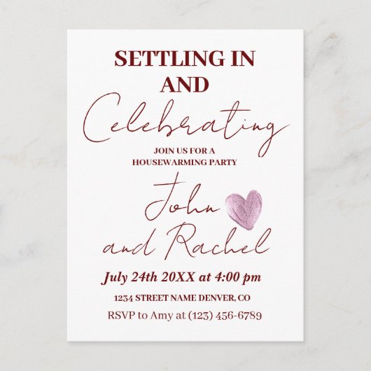 Het vestigen in en het vieren van Housewarming Par Briefkaart (Voorkant)