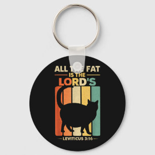 Het vet is van de Heer Leviticus 3_16 Vintage Kat Sleutelhanger