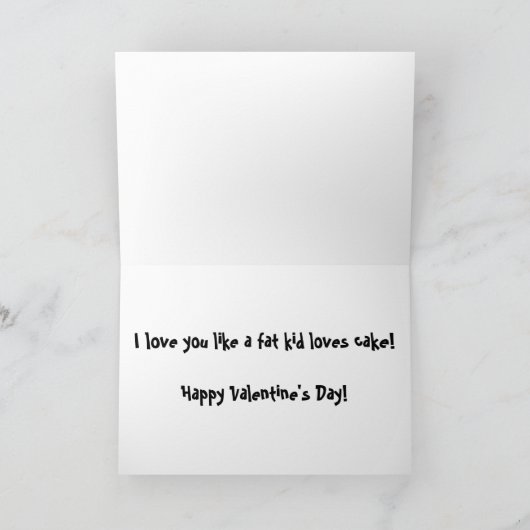 Het vette Kind houdt van Cake Feestdagen Kaart (Binnen)