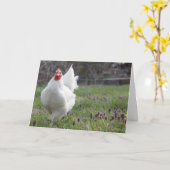 Het vette Witte Wenskaart van de Kip Kaart (Gele Bloem)