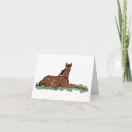 Het Veulen en de Vlinder van het Paard van het Feestdagen Kaart