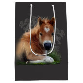 Het veulen ligt in het gras medium cadeauzakje (Achterkant)