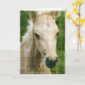 Het Veulen van de verjaardag Kaart (Gele Bloem)