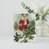 Het Victoriaans briefkaart die van Kerstmis een (Staand voorkant)