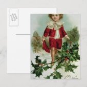 Het Victoriaans briefkaart die van Kerstmis een (Voorkant / Achterkant)