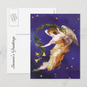 Het Victoriaans Briefkaart van de Engel (Voorkant / Achterkant)