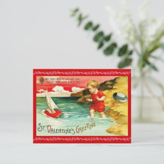 Het Victoriaans Briefkaart van de Valentijnsdag (Staand voorkant)