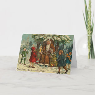 Het Victoriaans Duitse Wenskaart van Kerstmis Feestdagen Kaart