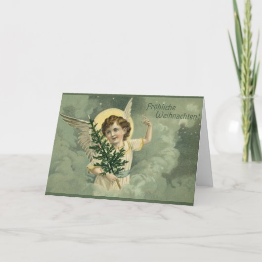 Het Victoriaans Duitse Wenskaart van Kerstmis van Feestdagen Kaart (Voorkant)