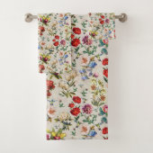 Het Victoriaans-Era Floral Waterverf scheppingsbad Bad Handdoek (Insitu)