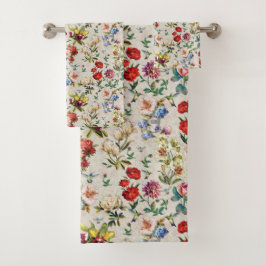 Het Victoriaans-Era Floral Waterverf scheppingsbad Bad Handdoek
