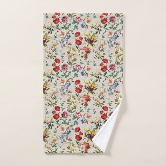 Het Victoriaans-Era Floral Waterverf scheppingsbad Bad Handdoek (Handdoek)