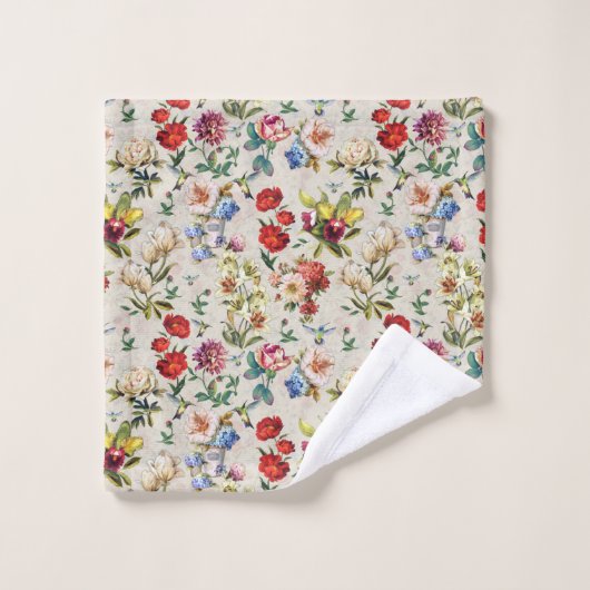 Het Victoriaans-Era Floral Waterverf scheppingsbad Bad Handdoek (Wasdoekje)