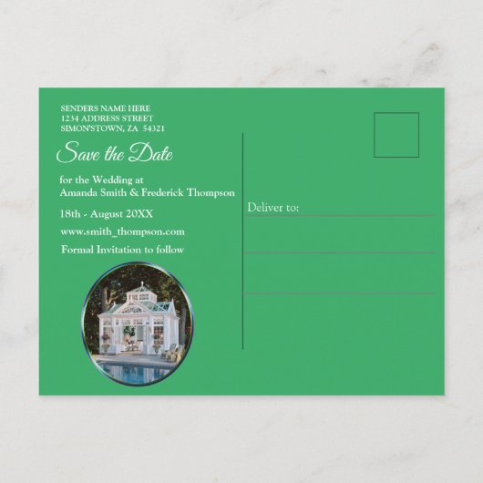 Het Victoriaans Greenhouse Aankondigingskaart (Achterkant)