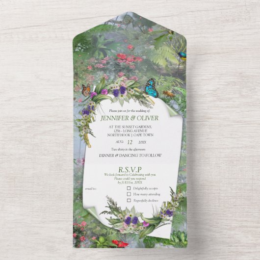 Het Victoriaans Greenhouse All In One Uitnodiging (Binnen)