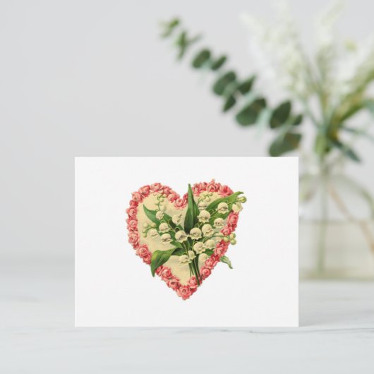 Het Victoriaans Hart van Valentijn Feestdagenkaart (Staand voorkant)