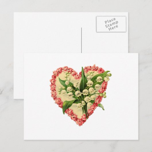 Het Victoriaans Hart van Valentijn Feestdagenkaart (Voorkant / Achterkant)