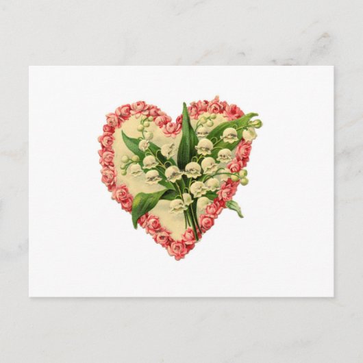 Het Victoriaans Hart van Valentijn Feestdagenkaart (Voorkant)