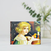 Het Victoriaans Kind van Kerstmis Feestdagenkaart (Staand voorkant)