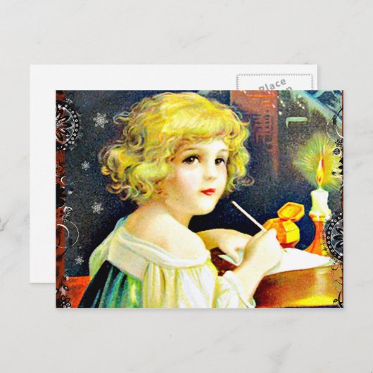 Het Victoriaans Kind van Kerstmis Feestdagenkaart (Voorkant / Achterkant)