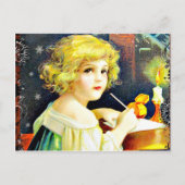 Het Victoriaans Kind van Kerstmis Feestdagenkaart (Voorkant)