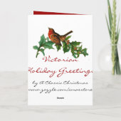 Het Victoriaans Meisje van de Kerstkaart Feestdagen Kaart (Achterkant)