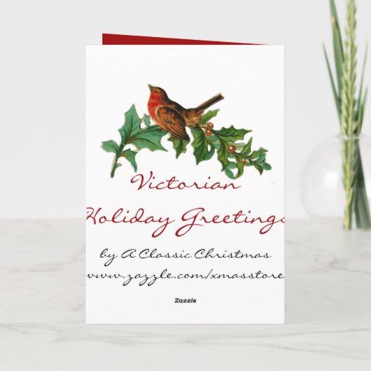 Het Victoriaans Meisje van de Kerstkaart Feestdagen Kaart (Achterkant)