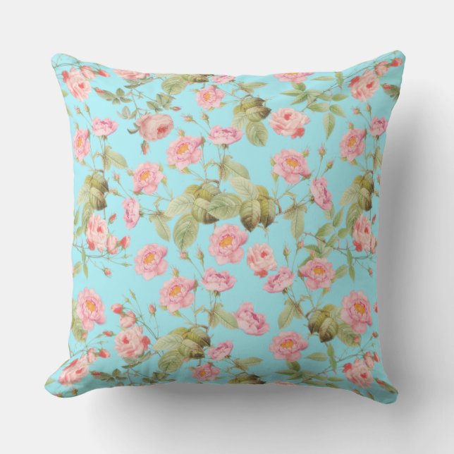 Het Victoriaans  Patroon van de Rozen van de zomer Kussen (Voorkant)