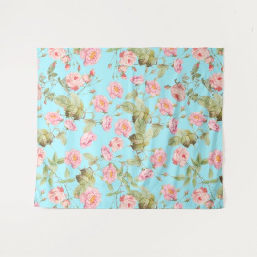 Het Victoriaans  Patroon van de Rozen van de zomer Wandkleed (Voorkant (horizontaal))