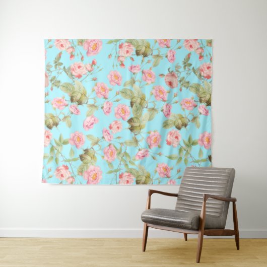 Het Victoriaans  Patroon van de Rozen van de zomer Wandkleed (In Situ (horizontaal))
