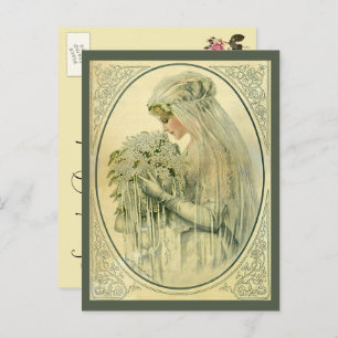 Het  Victoriaans Profiel van de Bride, sparen de D Aankondigingskaart