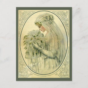 Het  Victoriaans Profiel van de Bride, sparen de D Aankondigingskaart