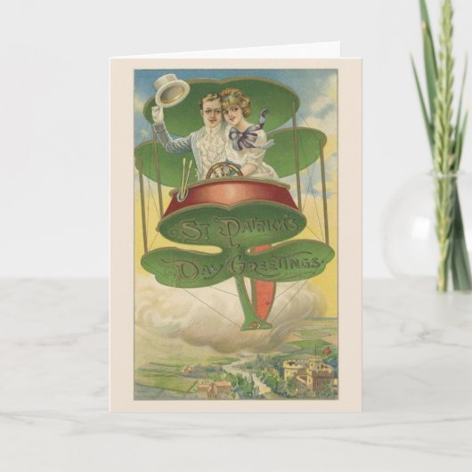 Het Victoriaans St. Patrick Wenskaart van het Paar Kaart (Voorkant)