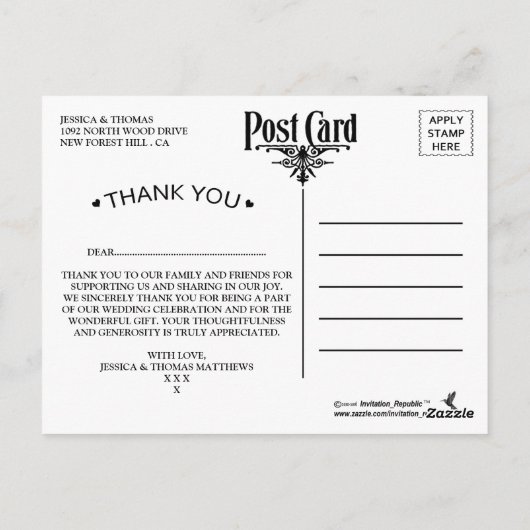 Het Victoriaans Steampunk Wedding Collectie Briefkaart (Achterkant)