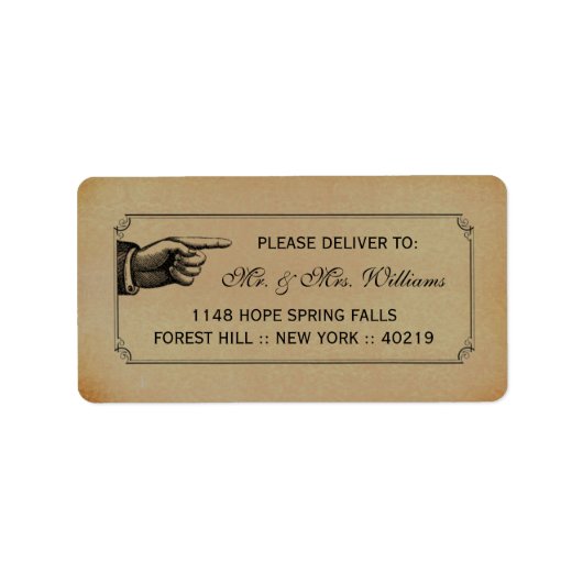 Het Victoriaans Steampunk Wedding Collectie Etiket (Voorkant)